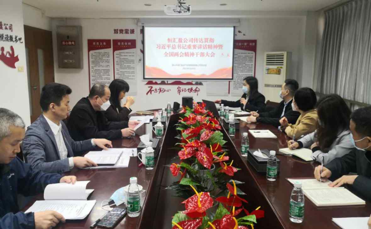 学深悟透两会精神  笃行实干稳步向前——恒汇盈公司召开传达学习贯彻习近平总书记重要讲话精神和全国两会精神干部大会