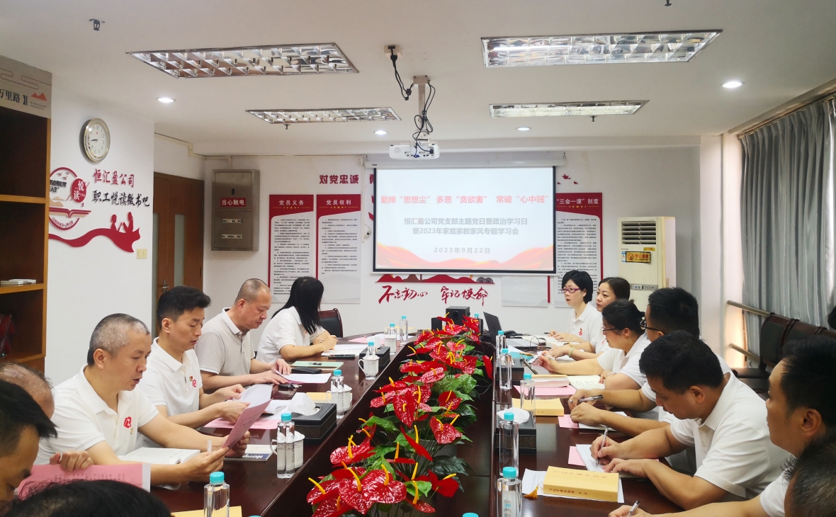 廉洁润初心  铸魂担使命——恒汇盈公司开展主题党日活动暨纪律教育学习月专题学习会议